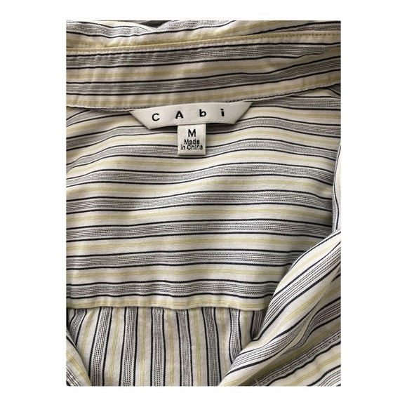 CAbi button down shirt, gray stripe, size M, long sleeves , cotton blend. - Picture 4 of 7